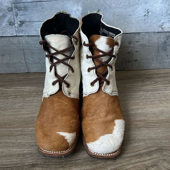 Cowhide Heeled Boots - Picture 3 of 8